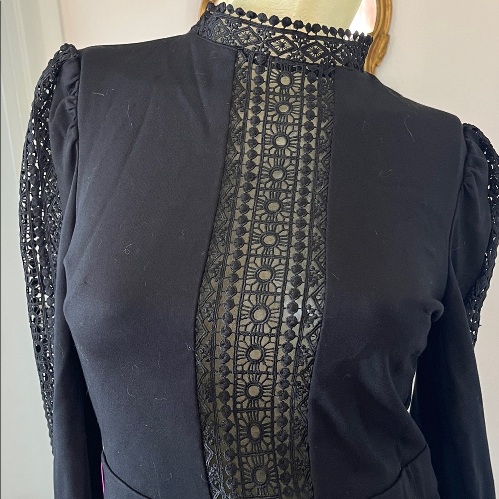 Bebe Black Lace Detail Romper NWT - Picture 2 of 6